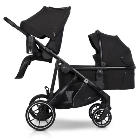 EasyGo DuoFlex Ebony Black 2+2 wózek bliźniaczy wielofunkcyjny